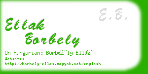 ellak borbely business card